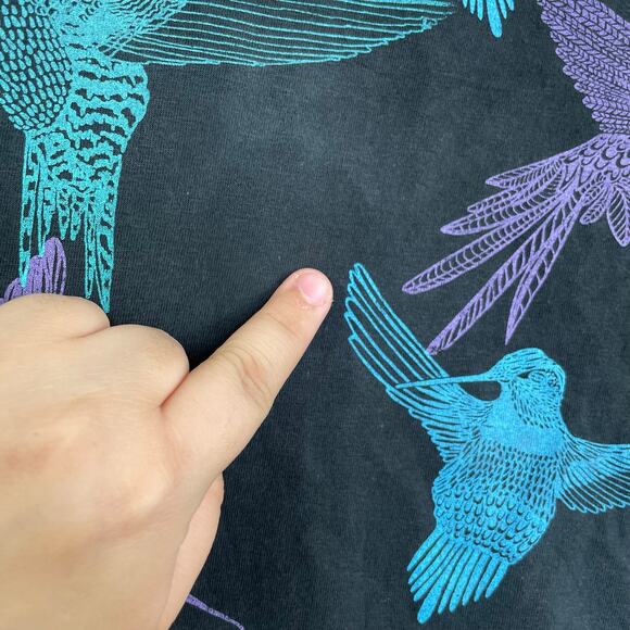 Garrapata Textile Hummingbird Cowl Turtleneck Top Medium long sleeve pockets - Picture 7 of 12